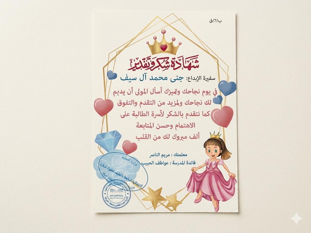 شهادة شكر